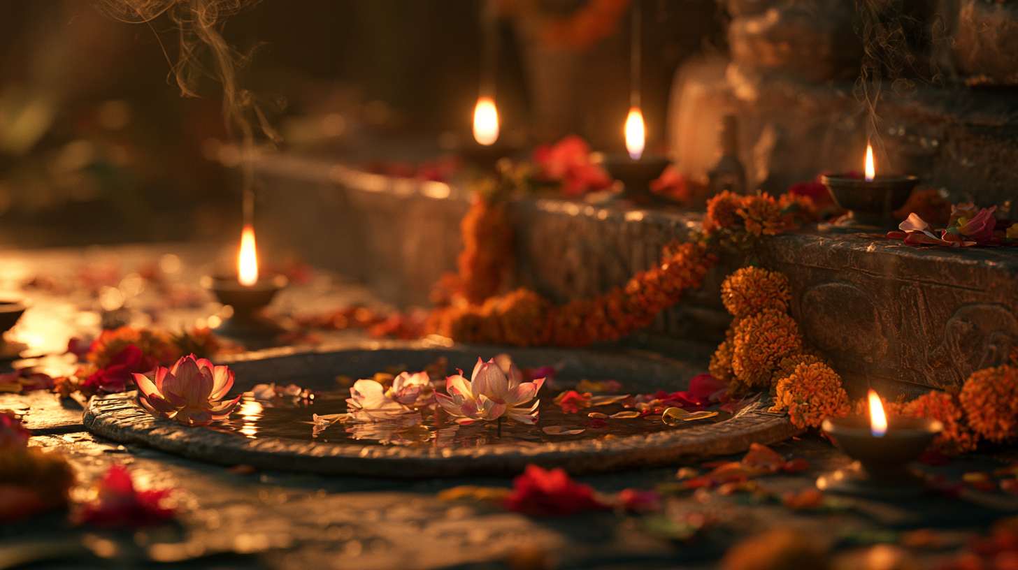 Floral arrangement — the full expression before pressing