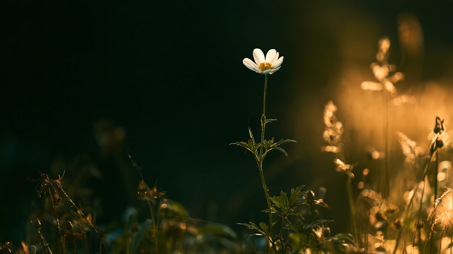 Flower growing at the edge — cliff, wall, or margin