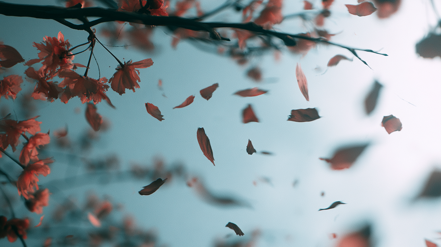A fading flower — petals falling or browning at the edge