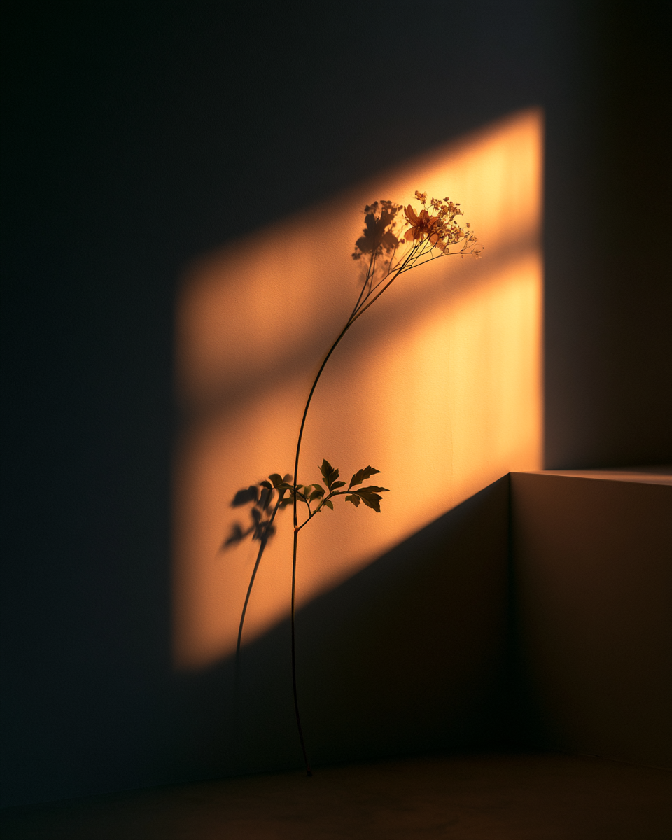 Flower turning toward light