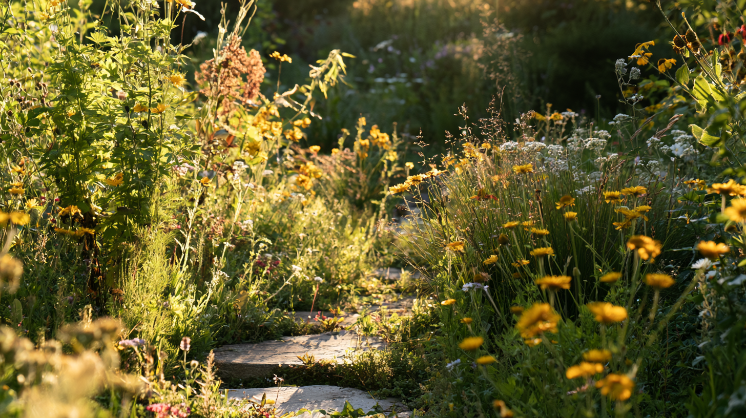 A rewilded meadow in full bloom