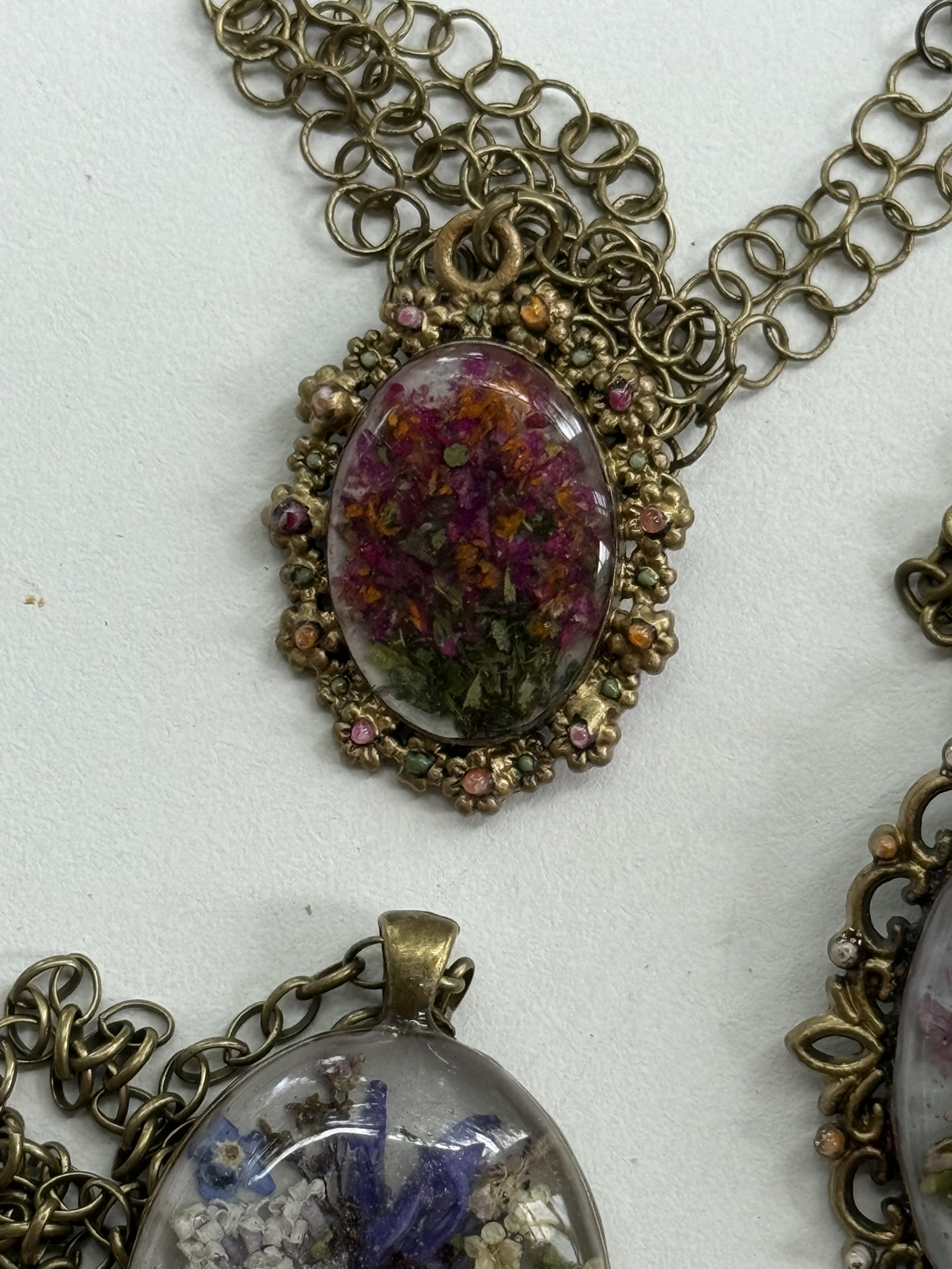 Botanical pixelation pendant