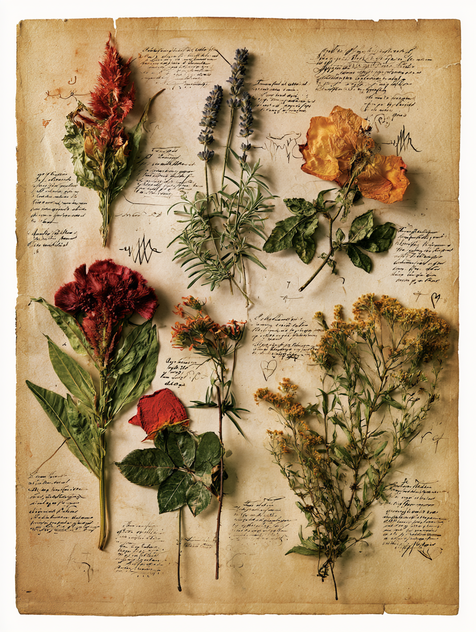 Annotated botanical specimen page